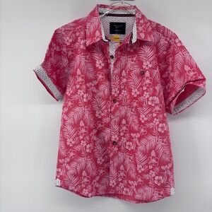 Level Ten Boys‎ Floral Button Down Short Sleeve Shirt, Kids Size Small